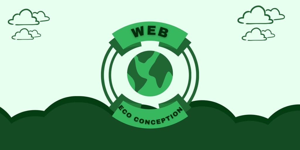 un logo avec un globe et écrit "Web" et "eco conception"
