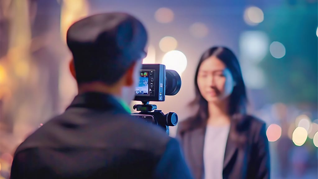 un homme prenant une photo d'une femme